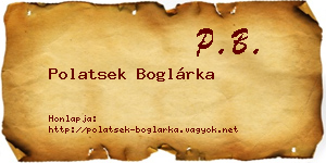 Polatsek Boglárka névjegykártya